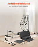 VEVOR pilates reformeris ar dubulto pretestību, treniņu aprīkojums ar reformera kasti un lēciena platformu, piemērots iesācējiem un pieredzējušiem lietotājiem mājas sporta zālei un studijai, slodze līdz 181 kg