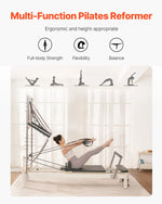 VEVOR pilates reformeris ar dubulto pretestību, treniņu aprīkojums ar reformera kasti un lēciena platformu, piemērots iesācējiem un pieredzējušiem lietotājiem mājas sporta zālei un studijai, slodze līdz 181 kg