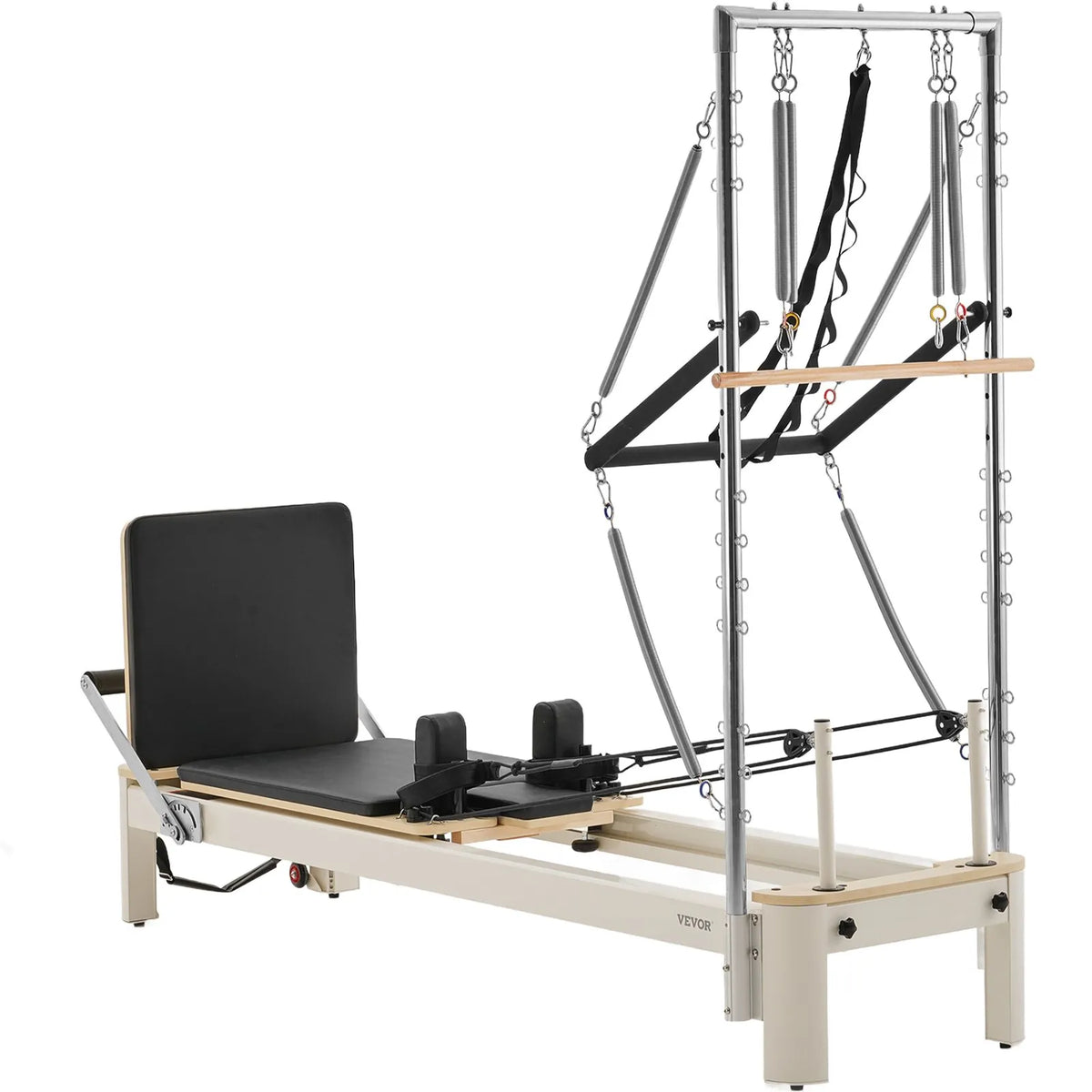 VEVOR pilates reformeris ar dubulto pretestību, treniņu aprīkojums ar reformera kasti un lēciena platformu, piemērots iesācējiem un pieredzējušiem lietotājiem mājas sporta zālei un studijai, slodze līdz 181 kg