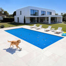 VEVOR saules baseina pārsegs, 10,97 × 4,88 m taisnstūra saules burbuļu sega, 0,3 mm PE materiāls, siltuma uzkrāšana dienā un saglabāšana naktī, zila