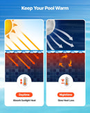 VEVOR saules baseina pārsegs, 10,97 × 5,49 m taisnstūra saules burbuļu sega, 0,2 mm PE materiāls, siltuma uzkrāšana dienā un saglabāšana naktī, zila