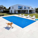 VEVOR saules baseina pārsegs, 10,97 × 5,49 m taisnstūra saules burbuļu sega, 0,2 mm PE materiāls, siltuma uzkrāšana dienā un saglabāšana naktī, zila