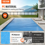 VEVOR Saules baseina pārsegs, 12,2 × 6,1 m taisnstūra saules sega iebūvētiem un virszemes peldbaseiniem, 0,4 mm, zila