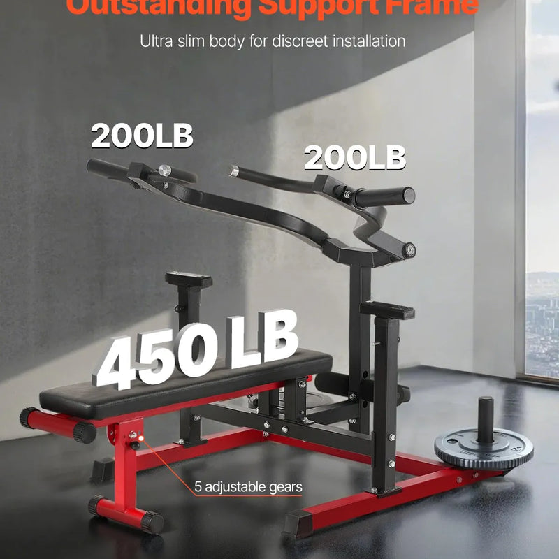 VEVOR krūšu preses trenažieris, regulējams taisns un slīpais sols ar neatkarīgiem konverģējošiem rokturiem, 204 kg nestspēja, augšējo krūšu, plecu un vēdera muskuļu treniņiem, mājas sporta zālei