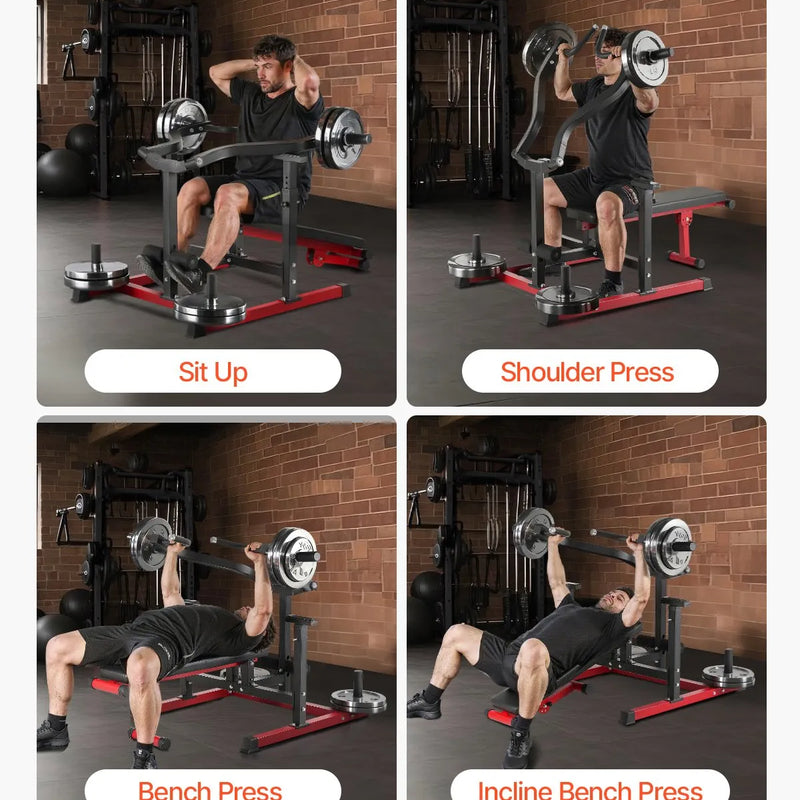 VEVOR krūšu preses trenažieris, regulējams taisns un slīpais sols ar neatkarīgiem konverģējošiem rokturiem, 204 kg nestspēja, augšējo krūšu, plecu un vēdera muskuļu treniņiem, mājas sporta zālei