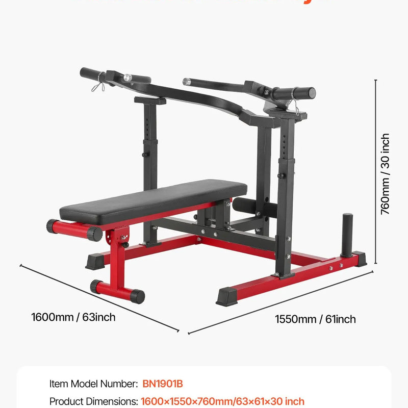 VEVOR krūšu preses trenažieris, regulējams taisns un slīpais sols ar neatkarīgiem konverģējošiem rokturiem, 204 kg nestspēja, augšējo krūšu, plecu un vēdera muskuļu treniņiem, mājas sporta zālei