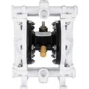 VEVOR pneimatiskais dubultās membrānas sūknis, polipropilēna korpuss, PTFE membrānas, 25,4 mm ieplūde/izplūde, 9,46 L/min, paredzēts naftas produktiem, dīzeļdegvielai, eļļām un zemas viskozitātes šķidrumiem