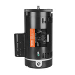 VEVOR 1,5 ZS baseina sūkņa motors, 56Y rāmis, 115 V (12,8 A) / 230 V (6,4 A), 3450 apgr./min., 60 Hz, servisa koeficients 1,1, 90 μF/250 V kondensators, pretēji pulksteņrādītāja virzienam rotācija, kvadrātveida atloka nomaiņas motors