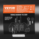 VEVOR 1,5 ZS baseina sūkņa motors, 56Y rāmis, 115 V (12,8 A) / 230 V (6,4 A), 3450 apgr./min., 60 Hz, servisa koeficients 1,1, 90 μF/250 V kondensators, pretēji pulksteņrādītāja virzienam rotācija, kvadrātveida atloka nomaiņas motors