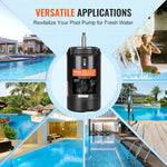 VEVOR 1 ZS baseina sūkņa motors, 56J rāmis, 115 V (9,8 A) / 230 V (4,9 A), 3450 apgr./min., 60 Hz, servisa koeficients 1,4, 90 μF/250 V kondensators, pretēji pulksteņrādītāja virzienam rotācija, apaļā atloka nomaiņas motors