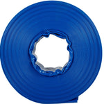 VEVOR Izplūdes šļūtene, 38 mm × 32 m, PVC plakana auduma šļūtene, pastiprināta atpakaļskalošanas un drenāžas šļūtene ar skavām, laikapstākļu un plīsumu izturīga, piemērota baseiniem un ūdens pārsūknēšanai, zila