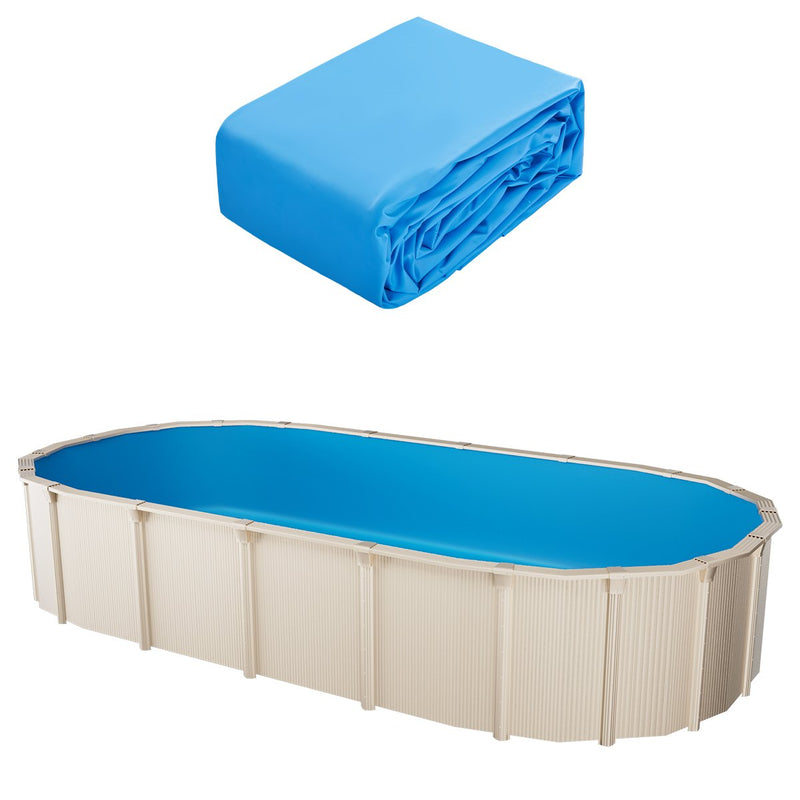 VEVOR ovāls baseina ieliktnis virszemes baseinam 5,0 × 3,0 m, UniBead stiprinājuma tips, izturīgs vinila baseina ieliktnis, standarta biezums, sienas augstums 1,19 m, paredzēts tērauda sienu virszemes baseiniem