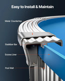 VEVOR ovāls baseina ieliktnis virszemes baseinam 7,32 × 3,75 m, izturīgs vinila baseina ieliktnis, standarta biezums, pārlaiduma (overlap) stiprinājuma tips, piemērots baseiniem ar sienas augstumu 1,32 m, vienkrāsains