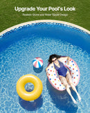 VEVOR baseina ieliktnis apaļam virszemes baseinam Ø 5,49 m, pārlaiduma (overlap) tipa vinila baseina ieliktnis, standarta biezums, piemērots sienas augstumam 1,22–1,37 m, paredzēts tērauda sienu virszemes peldbaseiniem