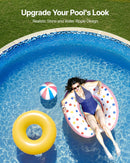 VEVOR baseina ieliktnis apaļam virszemes baseinam Ø 2,44 m, pārlaiduma (overlap) tipa vinila baseina ieliktnis, standarta biezums, piemērots sienas augstumam 1,22–1,37 m, paredzēts tērauda sienu virszemes peldbaseiniem