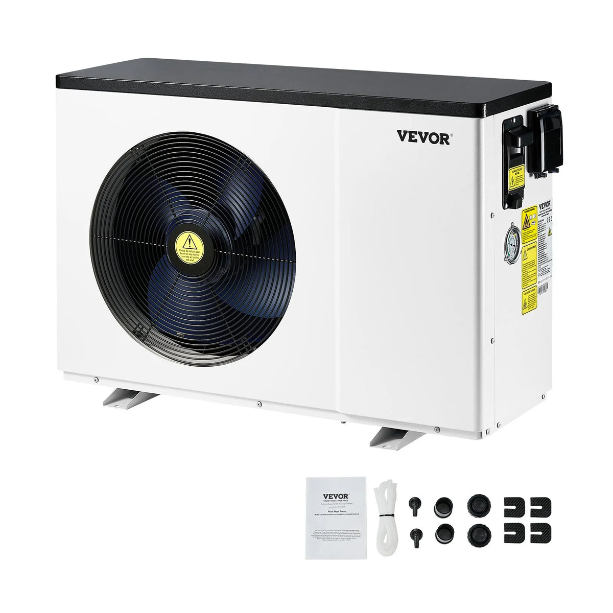 VEVOR Elektriskais baseina siltumsūknis, 2,51–11,38 kW sildīšanas jauda, energoefektīvs invertora tipa baseina ūdens sildītājs un dzesētājs 25–50 m³ virszemes baseiniem, AC 220–240 V, 50 Hz