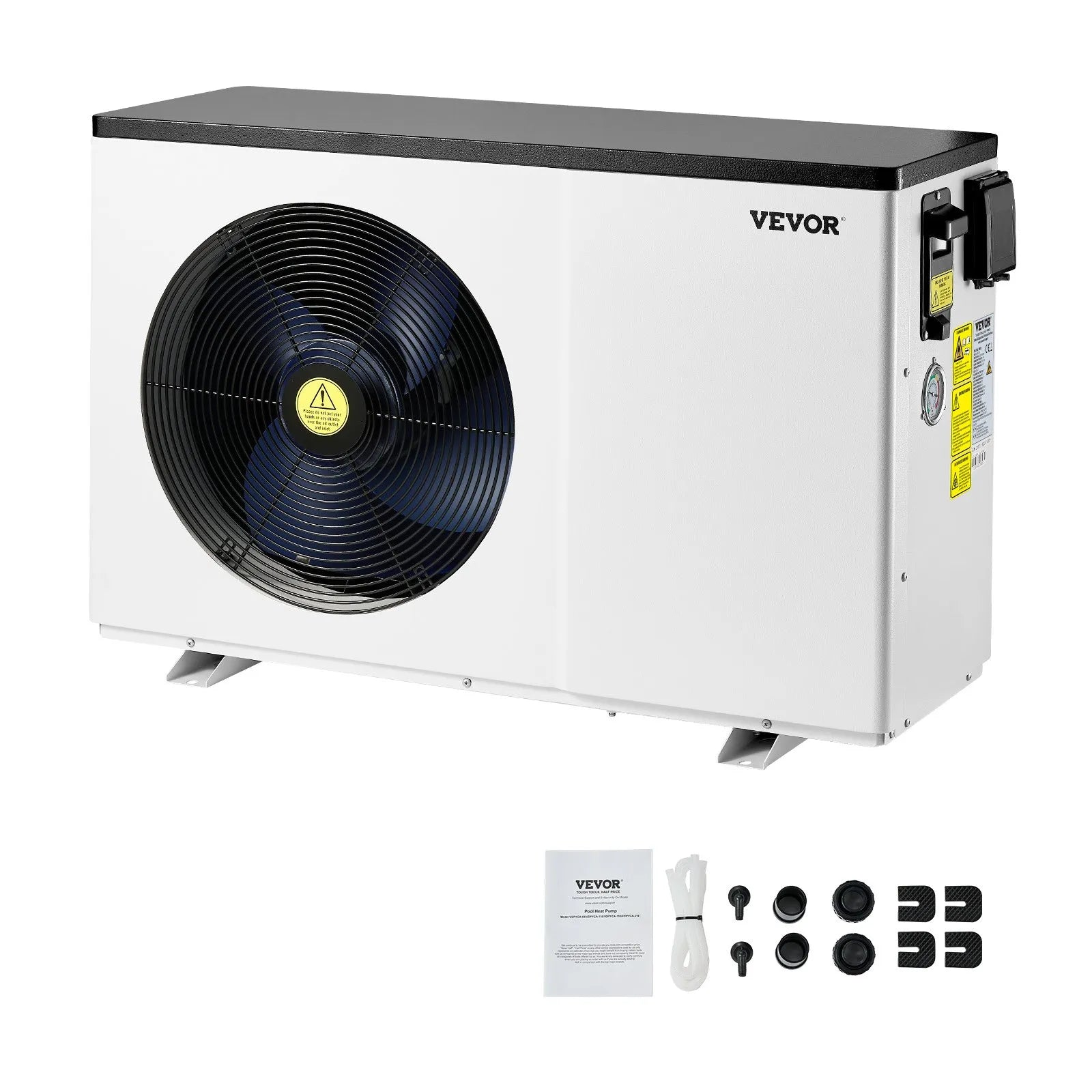 VEVOR Elektriskais baseina siltumsūknis, 3,22–15,25 kW sildīšanas jauda, energoefektīvs invertora tipa baseina ūdens sildītājs un dzesētājs 30–60 m³ virszemes baseiniem, AC 220–240 V, 50 Hz