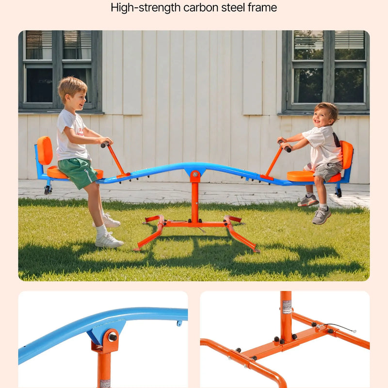 VEVOR Bērnu balansieris ar 136 kg slodzes ietilpību, sēdi un griezies tipa šūpoles ar ērti satveramiem rokturiem, 360° rotējošs āra rotaļu aprīkojums bērniem no 3 gadu vecuma