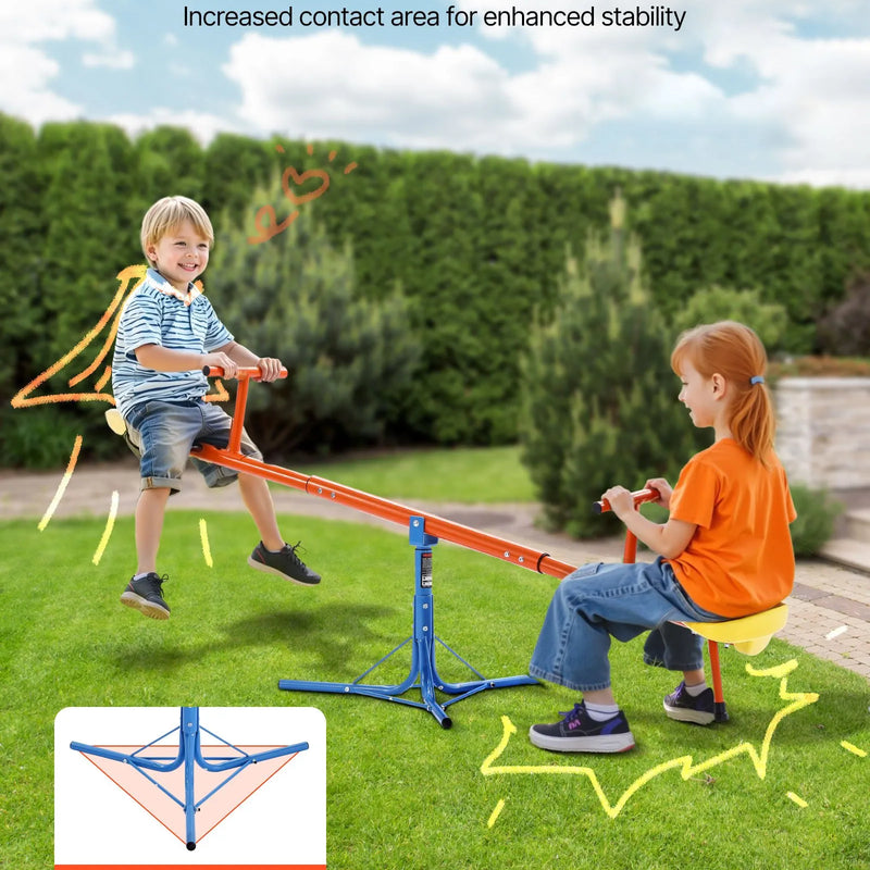 VEVOR Bērnu balansieris ar 45,4 kg slodzes ietilpību uz sēdvietu, sēdi un griezies tipa šūpoles ar 3 balsta kājām, 360° rotējošs āra rotaļu aprīkojums bērniem no 3 gadu vecuma