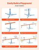 VEVOR Bērnu balansieris ar 45,4 kg slodzes ietilpību uz sēdvietu, sēdi un griezies tipa šūpoles ar 3 balsta kājām, 360° rotējošs āra rotaļu aprīkojums bērniem no 3 gadu vecuma
