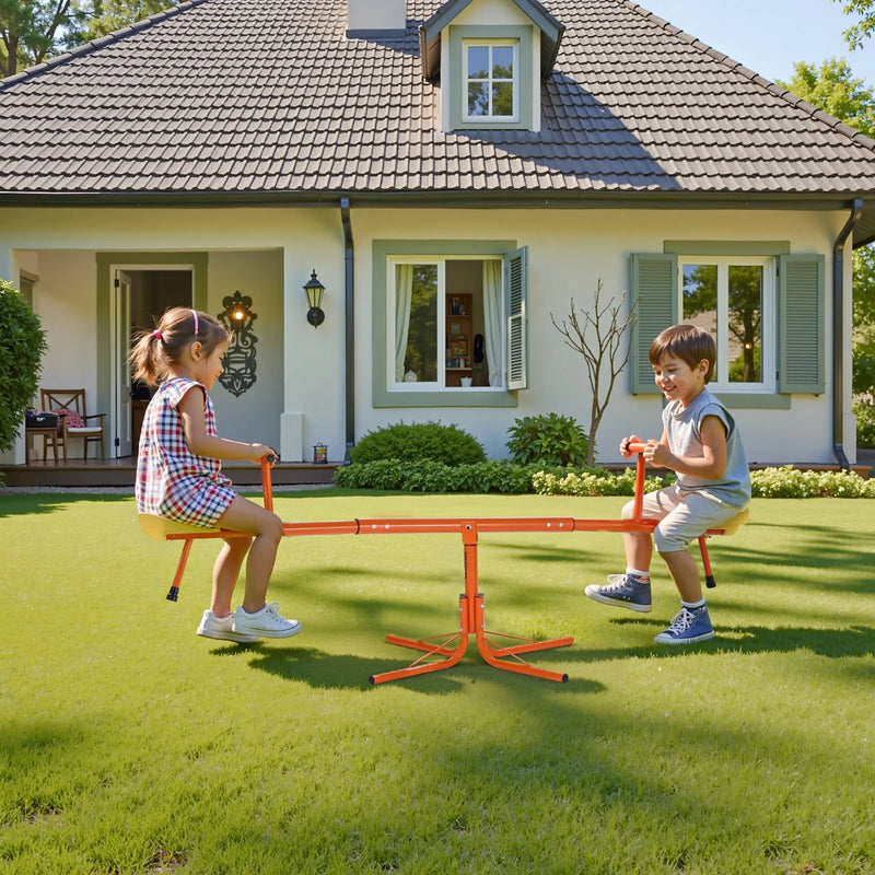 VEVOR Bērnu balansieris ar 45,4 kg slodzes ietilpību uz sēdvietu, sēdi un griezies tipa šūpoles ar 4 balsta kājām, 360° rotējošs āra rotaļu aprīkojums bērniem no 3 gadu vecuma