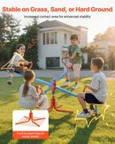 VEVOR Bērnu balansieris ar 49,9 kg slodzes ietilpību uz sēdvietu, sēdi un griezies tipa šūpoles ar 4 balsta kājām, 360° rotējošs āra rotaļu aprīkojums bērniem no 3 gadu vecuma, 4 sēdvietas