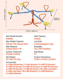 VEVOR Bērnu balansieris ar 49,9 kg slodzes ietilpību uz sēdvietu, sēdi un griezies tipa šūpoles ar 4 balsta kājām, 360° rotējošs āra rotaļu aprīkojums bērniem no 3 gadu vecuma, 4 sēdvietas