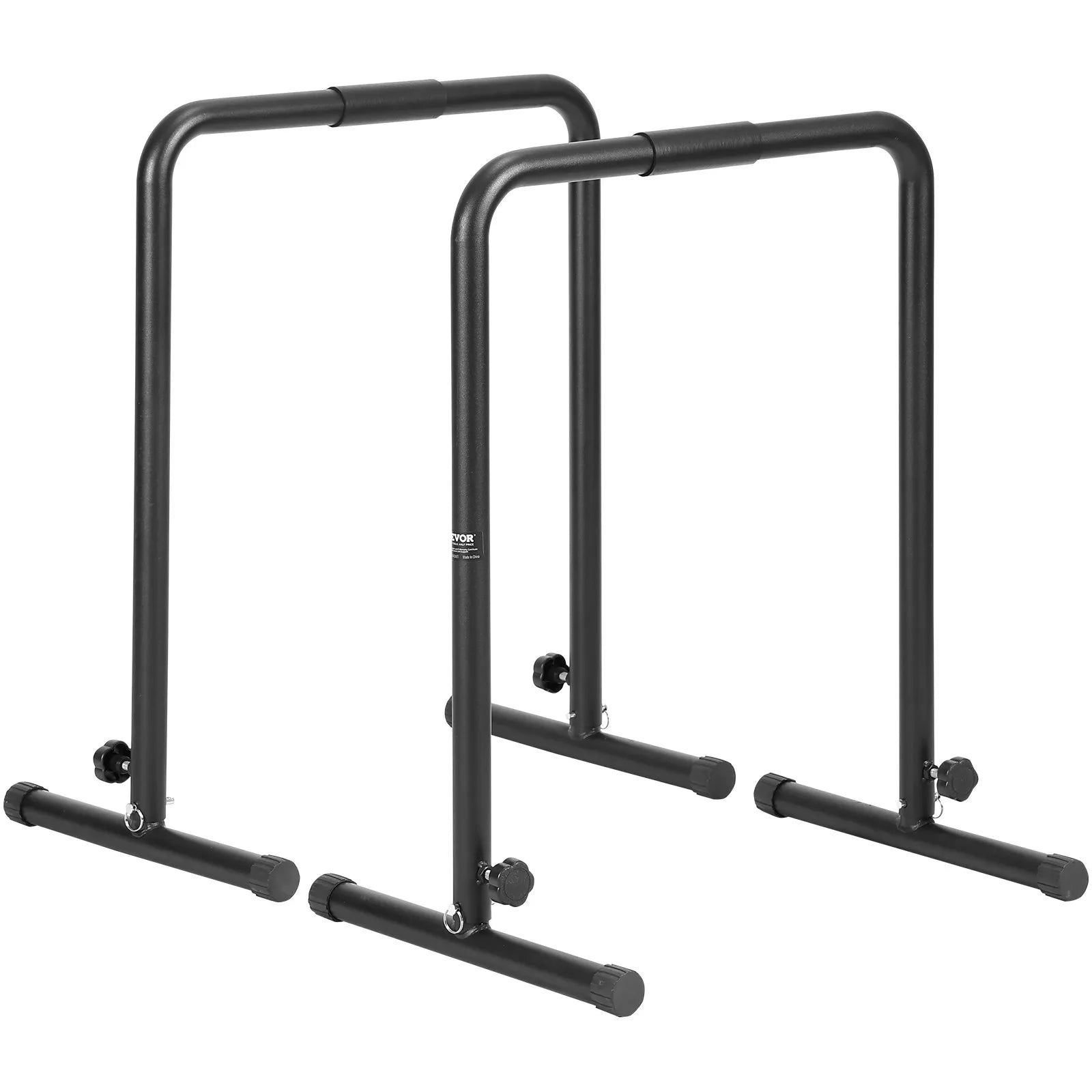 VEVOR paralēlās līdztekas, 200 kg nestspēja, izturīga dipu stacija ar regulējamu augstumu, stabilizēta konstrukcija atspiešanās un spēka vingrinājumiem, mājas sporta zālei