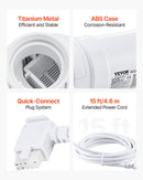 VEVOR sālsūdens hlorēšanas sistēma, baseina hlorēšanas šūna saderīga ar Hayward W3T-Cell-15 (T15), sālsūdens baseina šūna iebūvētiem peldbaseiniem līdz 151 000 l, 4,6 m barošanas kabelis, balta