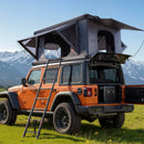 VEVOR jumta telts ar cieto alumīnija apvalku 2–3 personām ar trīskrāsu LED apgaismojumu, biezu matraci un 2 logiem, ūdensizturīga un vēja noturīga, piemērota Jeep, SUV un pikapam