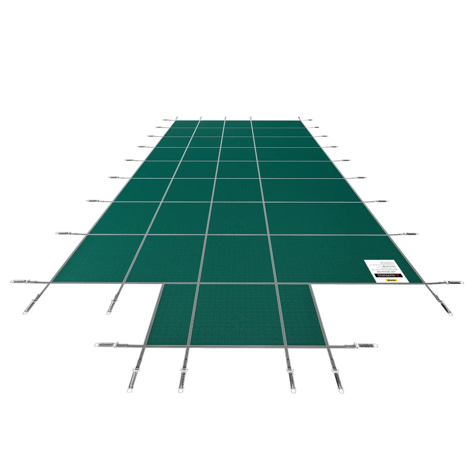 VEVOR drošības baseina pārsegs pazemes taisnstūra baseinam 5,49 × 10,97 m, ar 1,2 × 3,04 m centra gala pakāpienu, sieta tipa pārsegs ar drenāžas atverēm, ziemas drošības pārsegs, zaļš