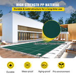 VEVOR baseina drošības pārsegs 5,5 × 11,6 m, taisnstūra iebūvēta baseina drošības sieta pārsegs baseiniem 4,9 × 11 m, ziemas drošības pārsegs peldbaseinam, zaļš