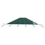 VEVOR baseina drošības pārsegs 5,48 × 12,8 m, piemērots 4,88 × 12,19 m taisnstūra iebūvētiem baseiniem, sieta tipa ziemas drošības pārsegs peldbaseinam, zaļš