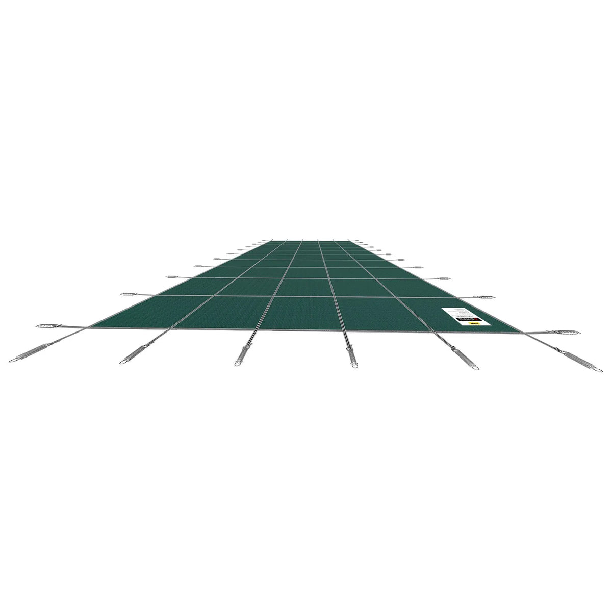 VEVOR baseina drošības pārsegs 5,48 × 12,8 m, piemērots 4,88 × 12,19 m taisnstūra iebūvētiem baseiniem, sieta tipa ziemas drošības pārsegs peldbaseinam, zaļš
