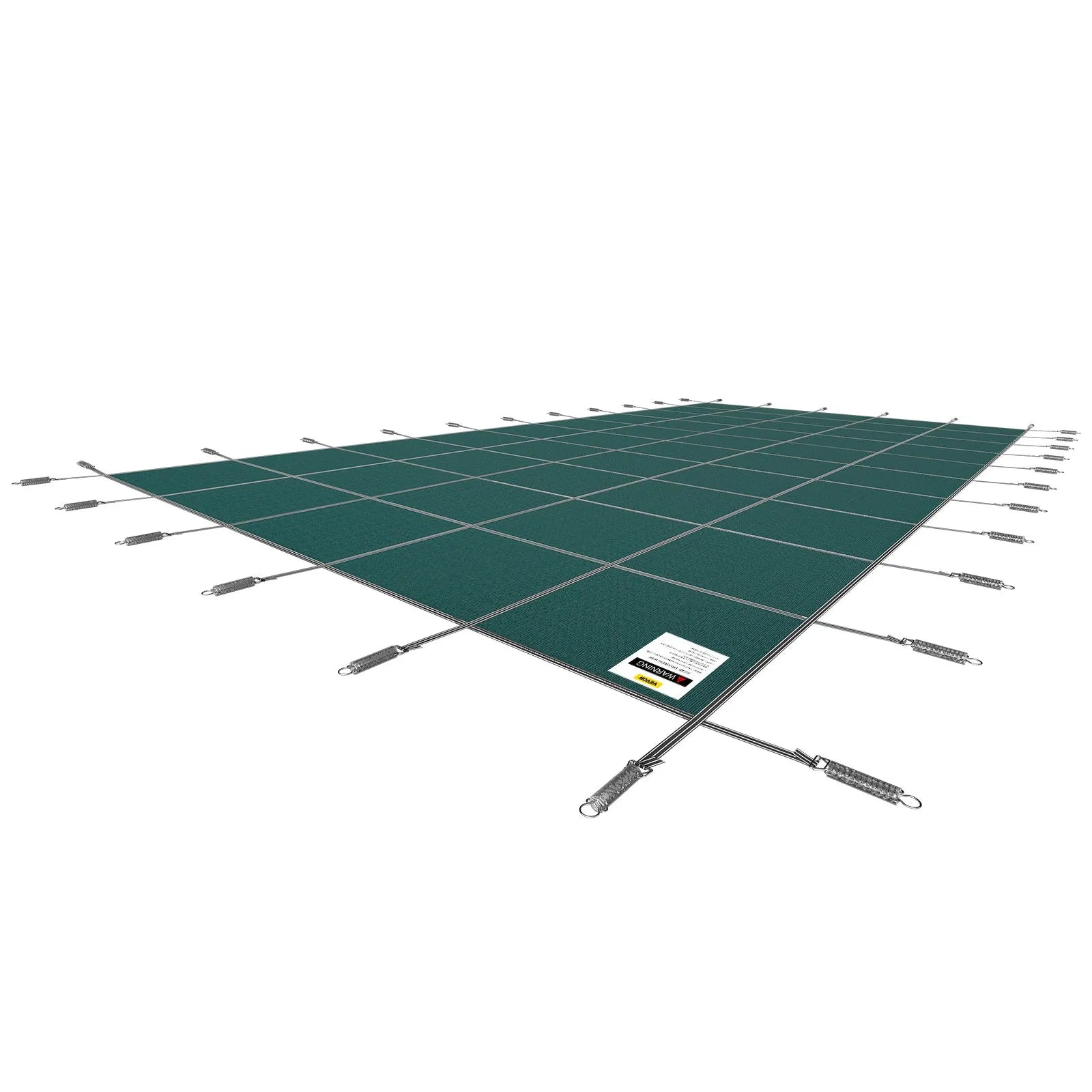 VEVOR baseina drošības pārsegs 5,48 × 12,8 m, piemērots 4,88 × 12,19 m taisnstūra iebūvētiem baseiniem, sieta tipa ziemas drošības pārsegs peldbaseinam, zaļš