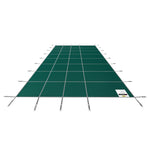 VEVOR baseina drošības pārsegs 5,48 × 12,8 m, piemērots 4,88 × 12,19 m taisnstūra iebūvētiem baseiniem, sieta tipa ziemas drošības pārsegs peldbaseinam, zaļš