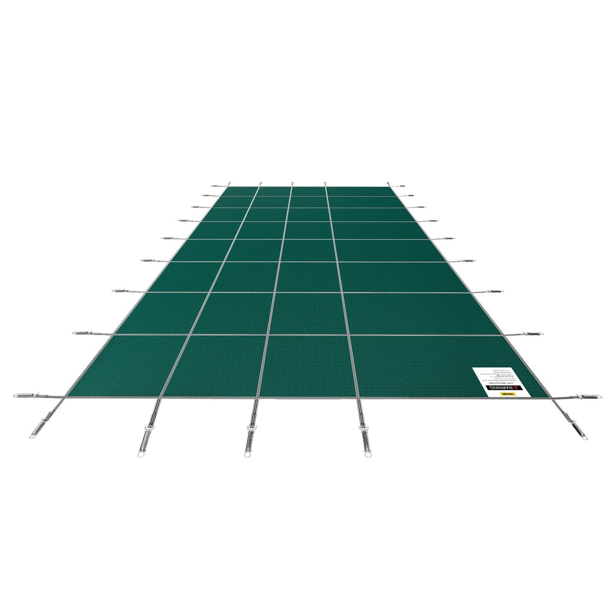 VEVOR baseina drošības pārsegs 5,48 × 12,8 m, piemērots 4,88 × 12,19 m taisnstūra iebūvētiem baseiniem, sieta tipa ziemas drošības pārsegs peldbaseinam, zaļš