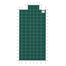 VEVOR baseina drošības pārsegs 20 × 40 ft (6,1 × 12,2 m) taisnstūra iebūvētiem baseiniem ar 1,22 × 3,05 m centrālo gala pakāpienu, sieta tipa drošības pārsegs ar drenāžas atverēm, ziemas pārsegs peldbaseinam, zaļš