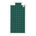 VEVOR baseina drošības pārsegs 20 × 40 ft (6,1 × 12,2 m) taisnstūra iebūvētiem baseiniem ar 1,22 × 3,05 m centrālo gala pakāpienu, sieta tipa drošības pārsegs ar drenāžas atverēm, ziemas pārsegs peldbaseinam, zaļš