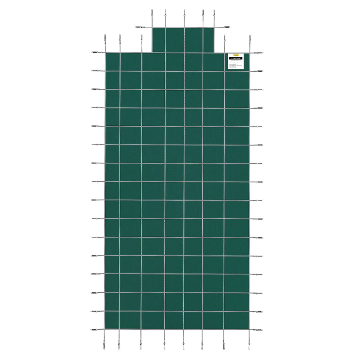 VEVOR baseina drošības pārsegs 20 × 40 ft (6,1 × 12,2 m) taisnstūra iebūvētiem baseiniem ar 1,22 × 3,05 m centrālo gala pakāpienu, sieta tipa drošības pārsegs ar drenāžas atverēm, ziemas pārsegs peldbaseinam, zaļš