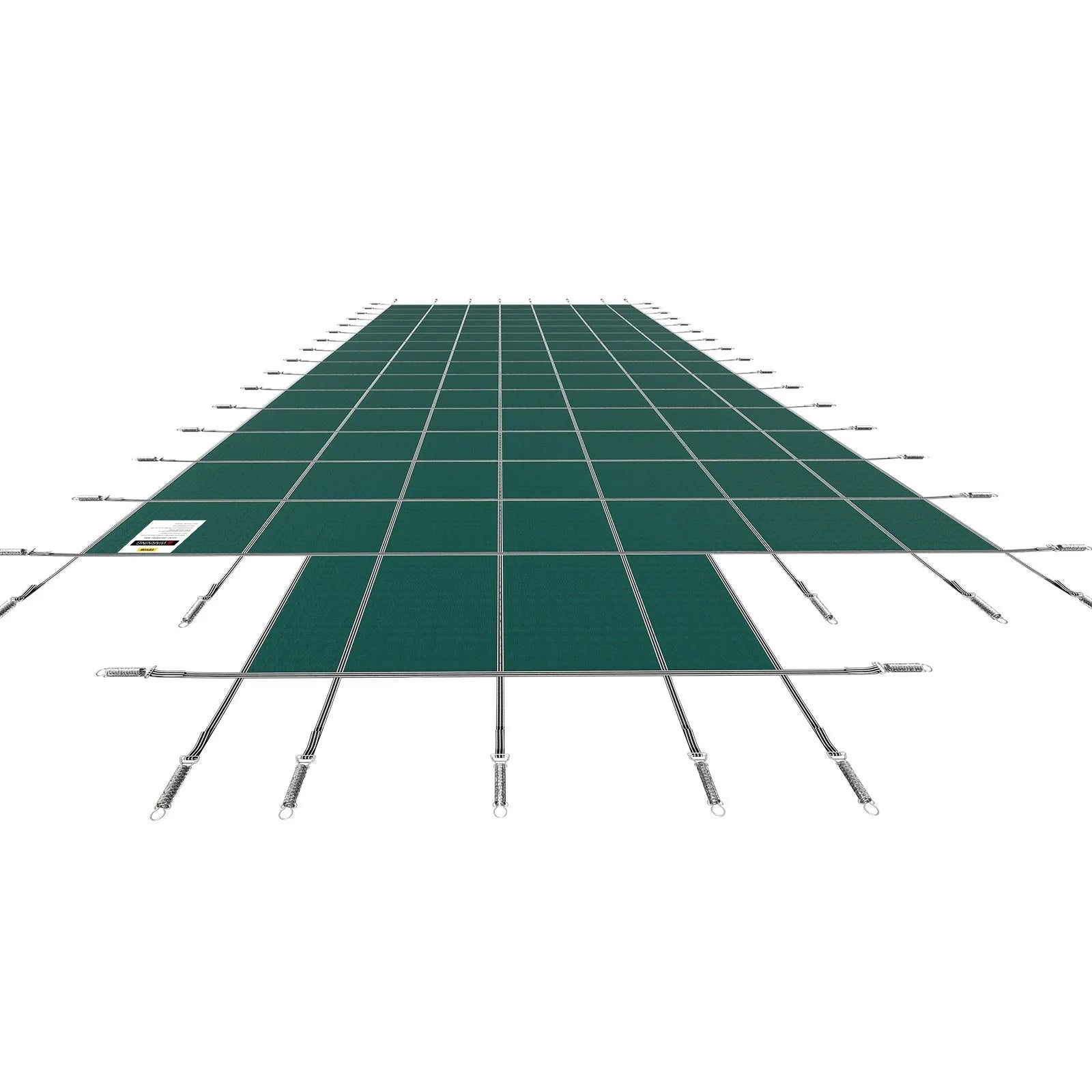 VEVOR baseina drošības pārsegs 20 × 40 ft (6,1 × 12,2 m) taisnstūra iebūvētiem baseiniem ar 1,22 × 3,05 m centrālo gala pakāpienu, sieta tipa drošības pārsegs ar drenāžas atverēm, ziemas pārsegs peldbaseinam, zaļš