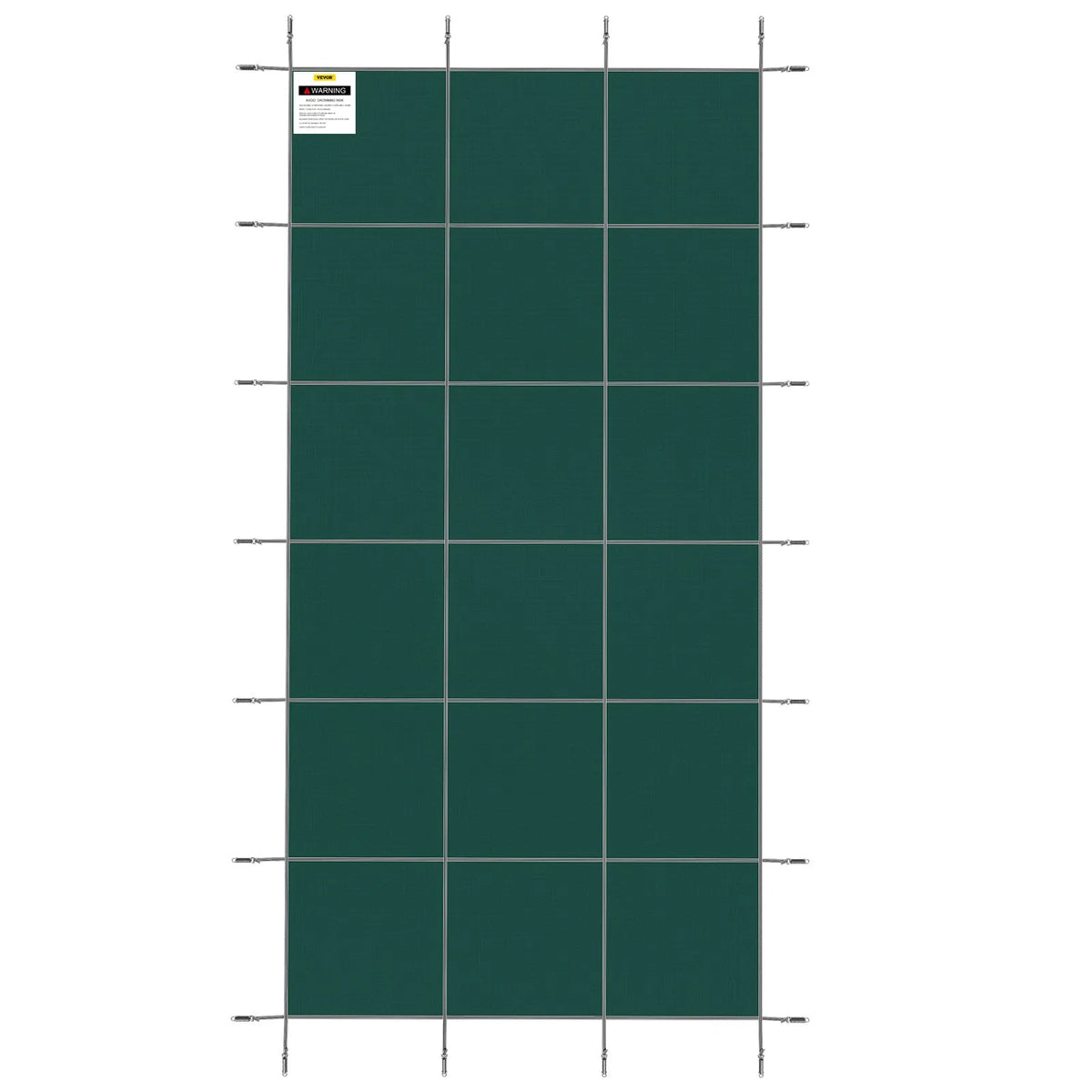 VEVOR baseina drošības pārsegs 6,09 × 12,19 m taisnstūra iebūvētiem baseiniem, drošības pārsegs ar drenāžas atverēm, sieta tipa ziemas pārsegs peldbaseinam, zaļš