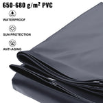VEVOR baseina drošības pārsegs 3,20 × 5,67 m taisnstūra iebūvētiem baseiniem, drošības sieta pārsegs ar drenāžas atverēm, PVC ziemas pārsegs, tumši pelēks