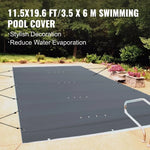 VEVOR baseina drošības pārsegs 3,20 × 5,67 m taisnstūra iebūvētiem baseiniem, drošības sieta pārsegs ar drenāžas atverēm, PVC ziemas pārsegs, tumši pelēks
