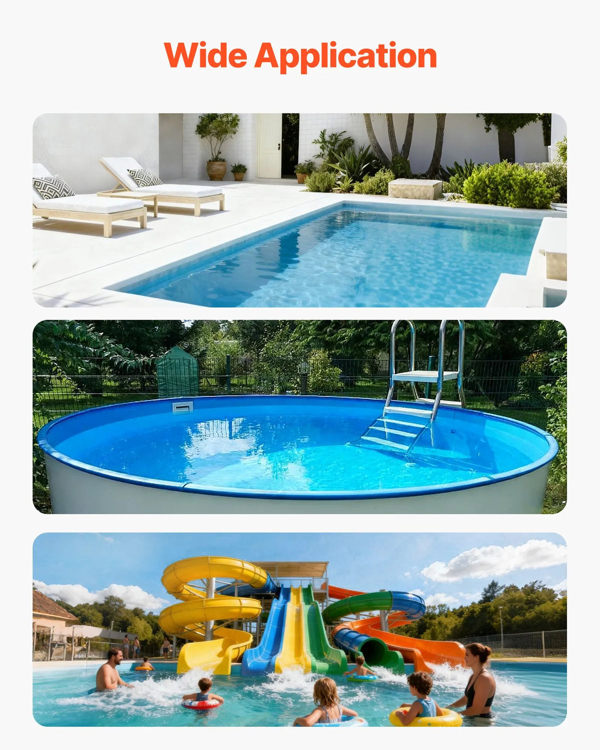 VEVOR Smilšu filtrs baseinam, 508 mm, 189,3 l/min, virszemes un iebūvējamo baseinu filtrācijas sistēma ar 7 virzienu daudzfunkciju vārstu (filtrēšana, atpakaļskalošana, skalošana, recirkulācija, iztukšošana, ziemas režīms, aizvērts)
