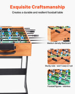 VEVOR salokāms galda futbols 106 cm, standarta izmēra iekštelpu galda futbola galds mājai, ģimenei un spēļu istabai, izturīgs komplekts ar 2 bumbiņām