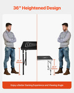 VEVOR pārnēsājams Beer Pong galds, 244 cm, salokāms galds ar 914 mm augstumu, pārnēsāšanas rokturiem un 6 bumbiņām, viegls ballīšu galds birojam, izbraukuma ballītēm, ceļošanai un kempingam, melns