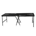 VEVOR pārnēsājams Beer Pong galds, 244 cm, salokāms galds ar 914 mm augstumu, pārnēsāšanas rokturiem un 6 bumbiņām, viegls ballīšu galds birojam, izbraukuma ballītēm, ceļošanai un kempingam, melns