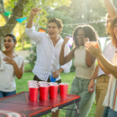 VEVOR pārnēsājams Beer Pong galds ar LED apgaismojumu, 244 cm, salokāms galds ar rokturiem pārnēsāšanai, regulējams augstums, komplektā 6 bumbiņas, viegls galds ballītēm, ceļošanai un kempingam