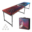 VEVOR pārnēsājams Beer Pong galds ar LED apgaismojumu, 244 cm, salokāms galds ar rokturiem pārnēsāšanai, regulējams augstums, komplektā 6 bumbiņas, viegls galds ballītēm, ceļošanai un kempingam